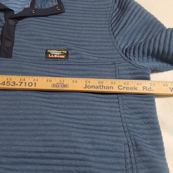 L.L. Bean Men's Teal And Navy Trim 1/4 Snap Ribbed Pull Over With Pockets. Sz XL - Picture 5 of 8